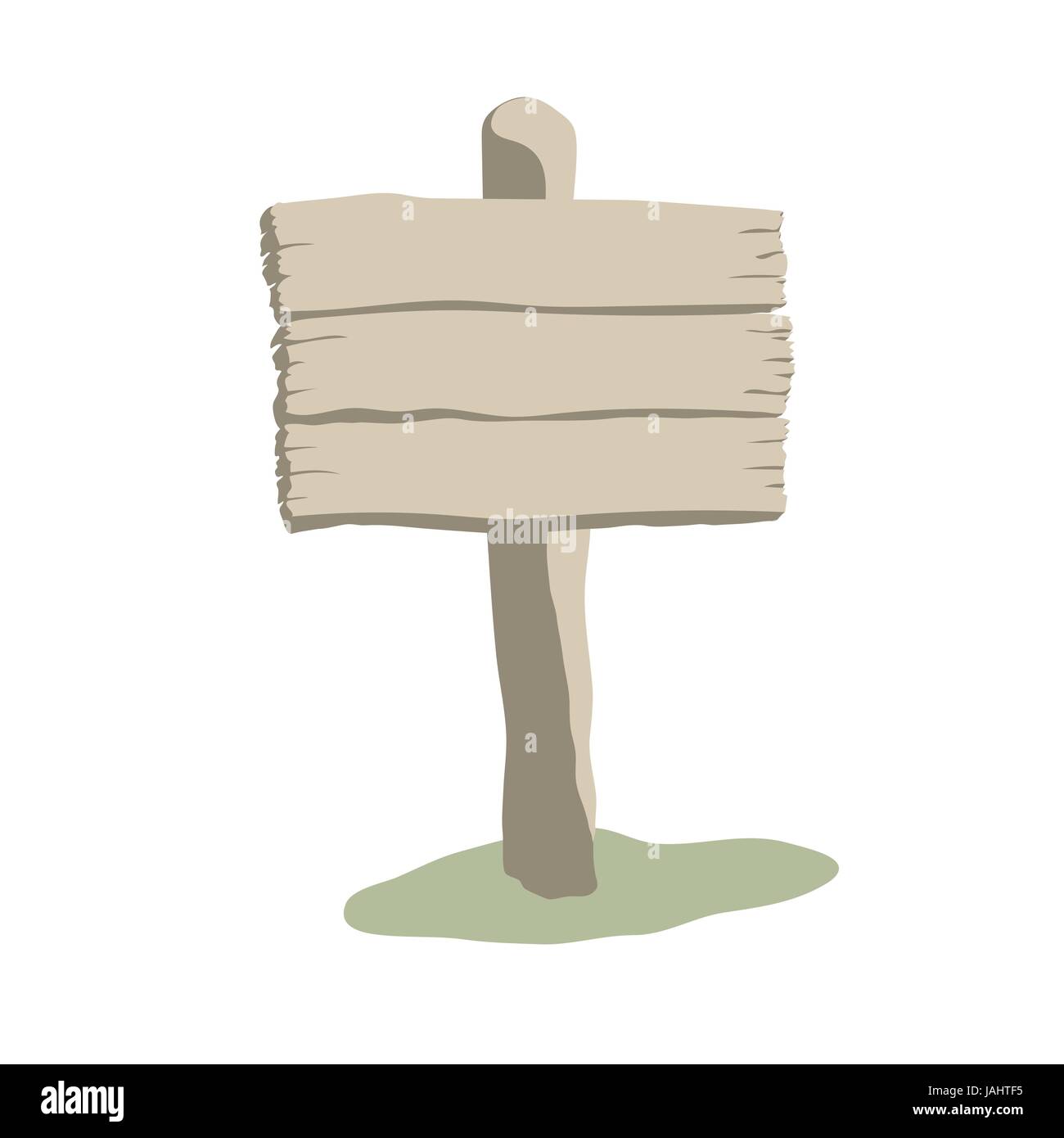 Forma quadrata blank weathered cartello in legno vettore scheda stile cartoon Illustrazione Vettoriale