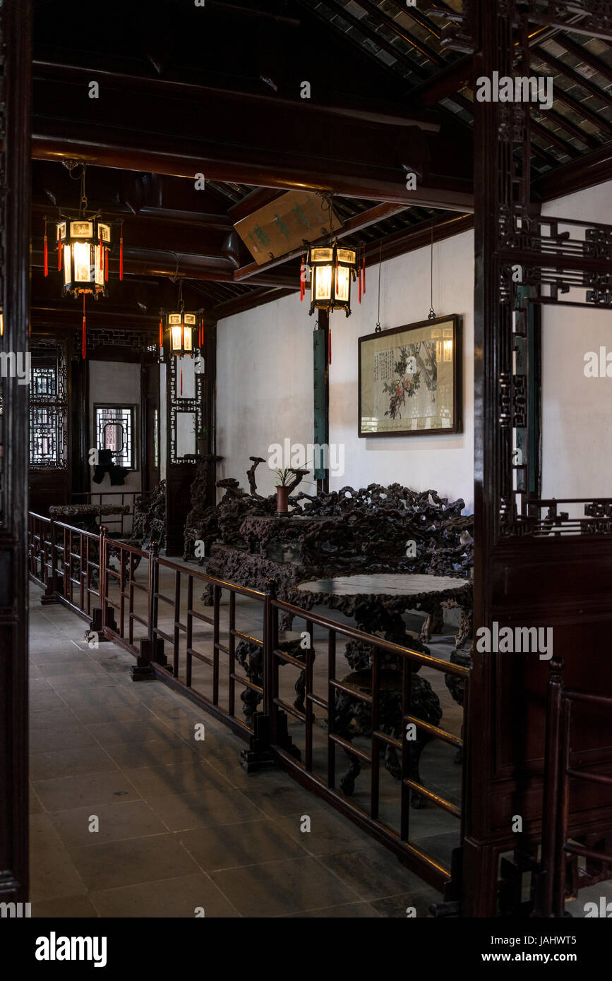 La casa di pura fragranza, Padiglione Canglang, grande onda Pavilion, agitandosi Padiglione d'onda o Onda Blu Pavilion, Suzhou, provincia dello Jiangsu, Cina Foto Stock