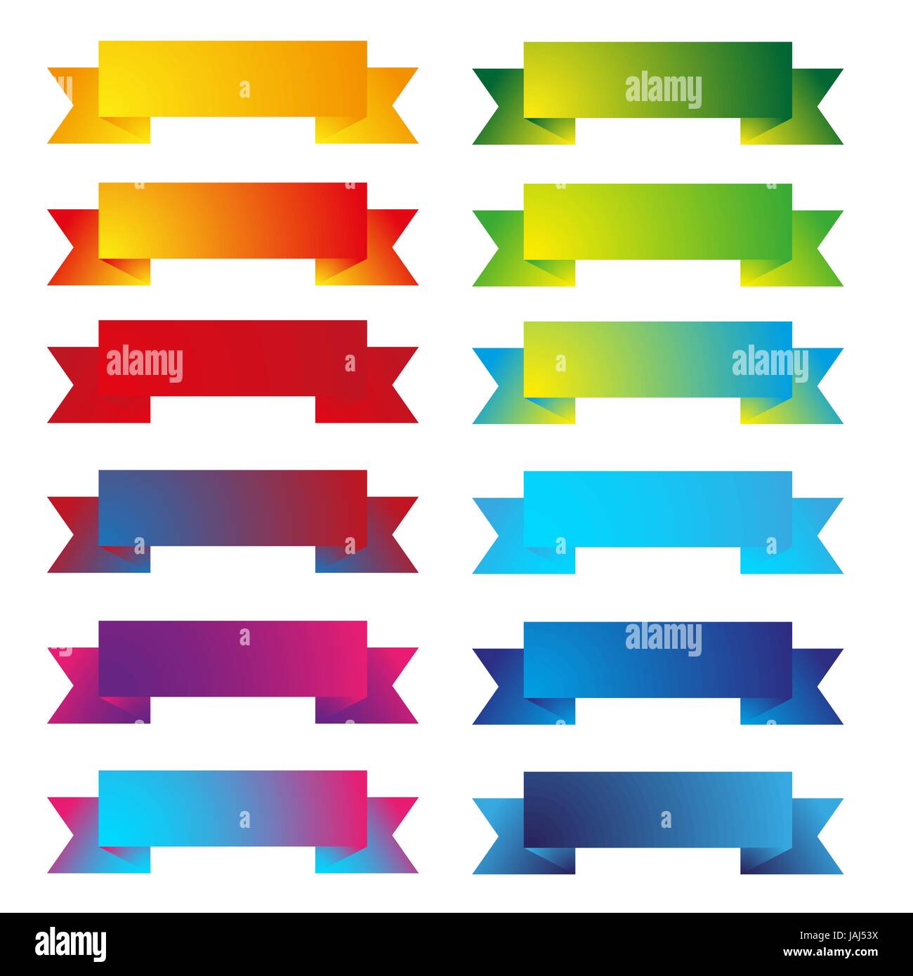 Nastro colorato vettore set Illustrazione Vettoriale