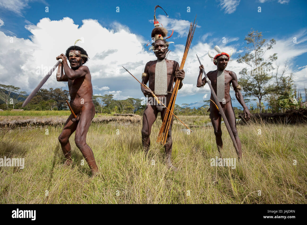Dani tribù in Il Baliem Valley, Papua occidentale, in Indonesia, in Asia Foto Stock