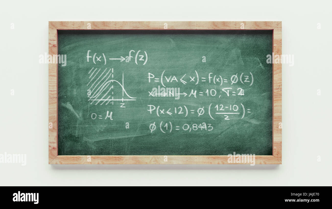 Chalkboard disegno isolato su sfondo bianco Foto Stock
