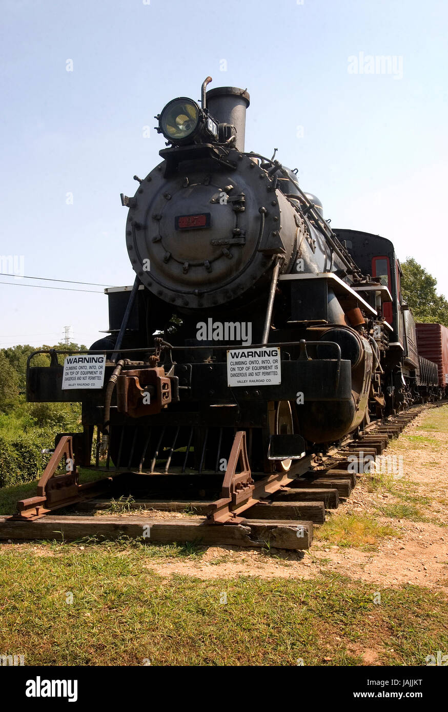 Il motore di vapore che accoglie i visitatori alla Essex treno a vapore e Riverboat Museum. Foto Stock