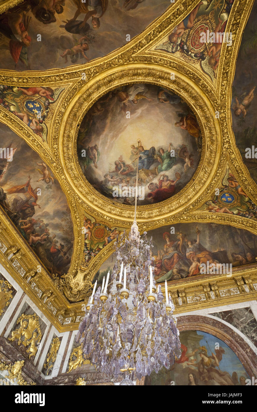 Francia, Parigi, Versailles,bloccare Versailles,splendore camera,cap ornamenti,lampadari, Foto Stock