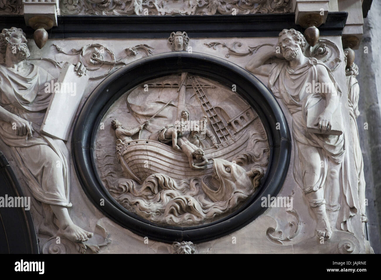 Belgio,Tournai,Cattedrale Notre Dama,pulpito,grazia note,dettaglio, Foto Stock