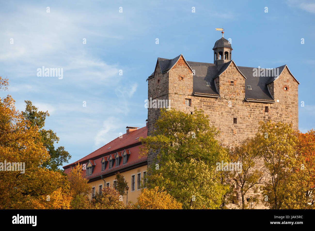 Schlosspark mit dem Schloss Ballenstedt im Herbst Foto Stock