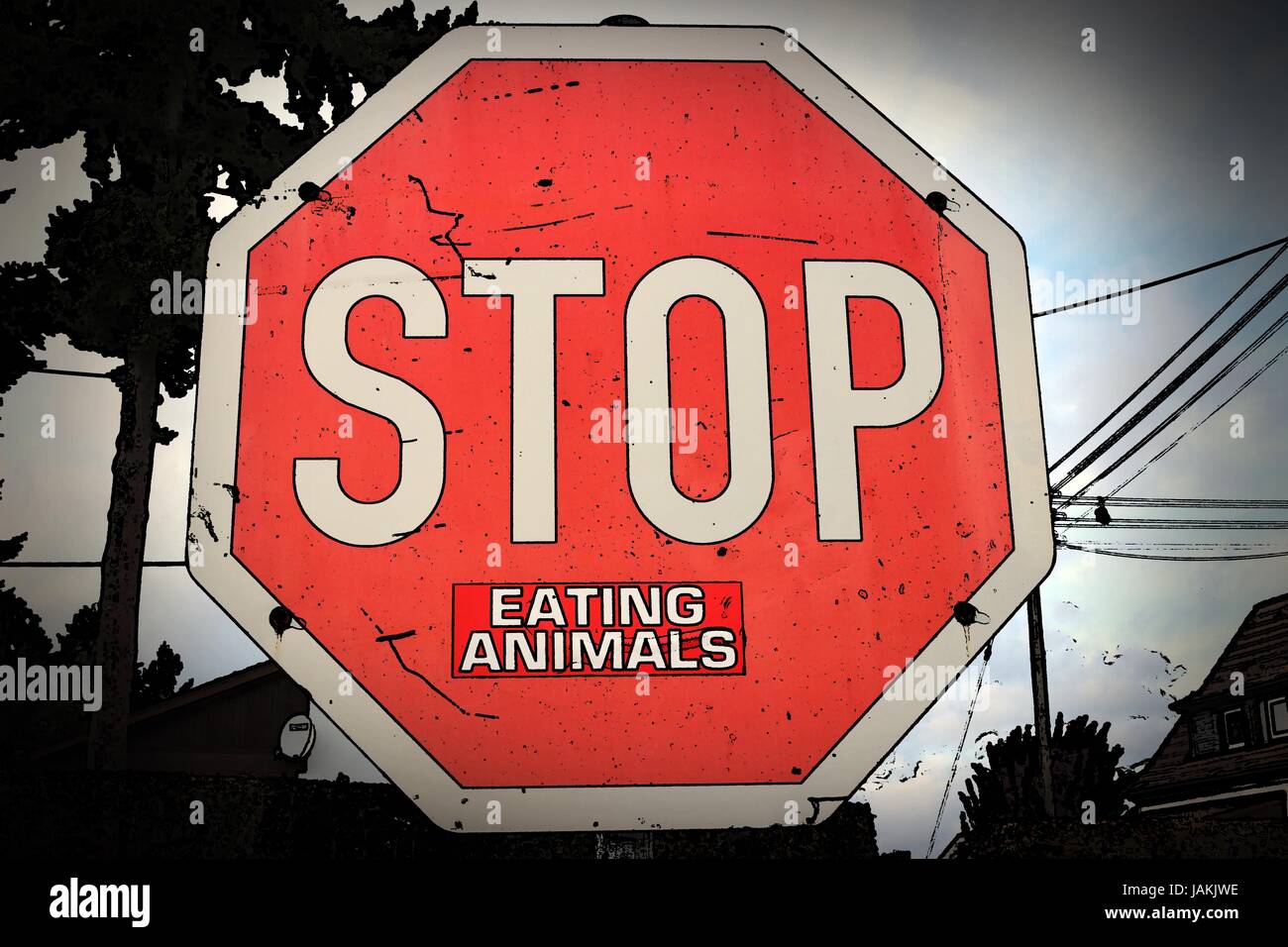 Smettere di mangiare animali Foto Stock