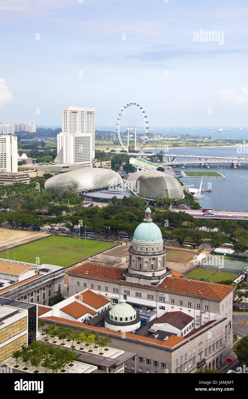 Singapore,l'edificio del parlamento,Esplanade,Big Dipper, Foto Stock