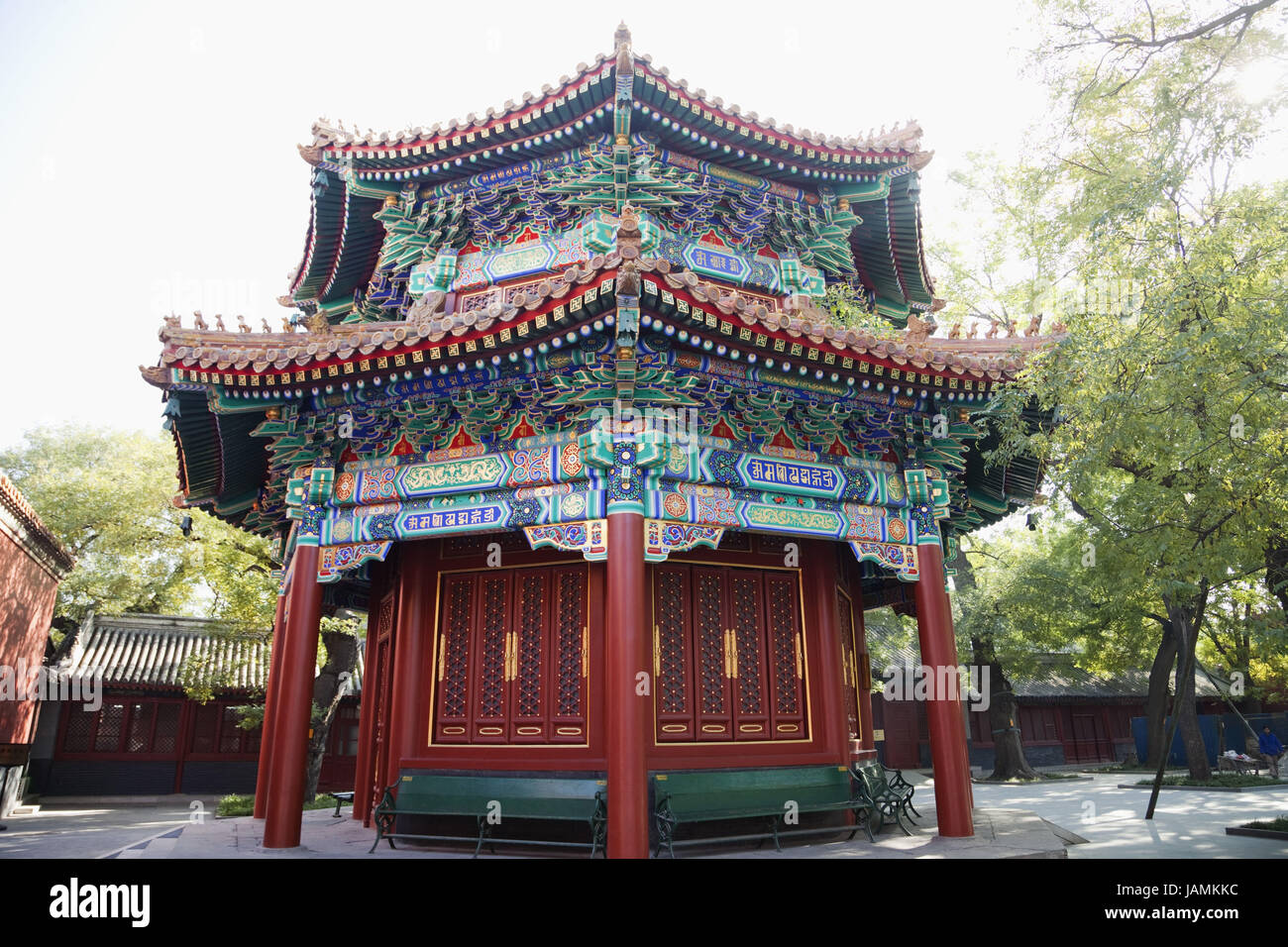 Cina, Pechino,padiglione tibetanischen lama del tempio Yonghe gong, Foto Stock