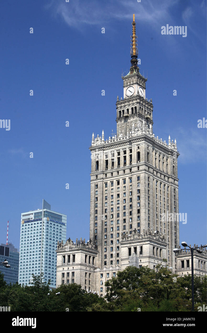 Polonia,Varsavia,centro,torre,palazzo culturale, Foto Stock