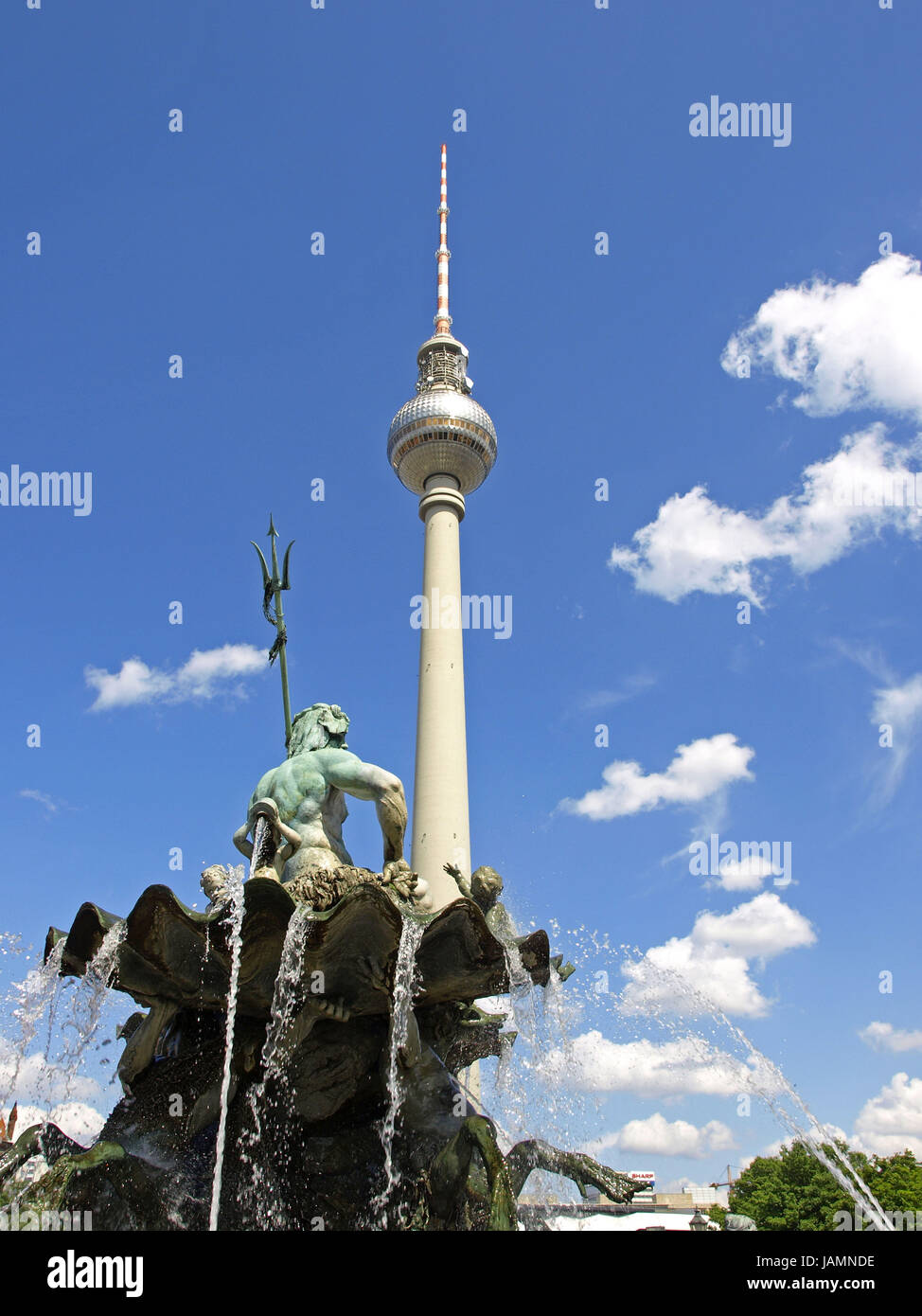 La germania,Berlino,Nettuno è bene,la torre della televisione,l'Alexander spazio, Foto Stock