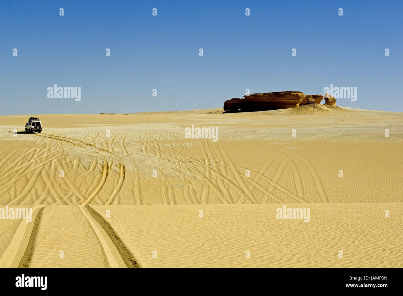 L'Egitto,deserto libico,auto,percorso di viaggio,oasi Siwa,oasi Baharija, Foto Stock