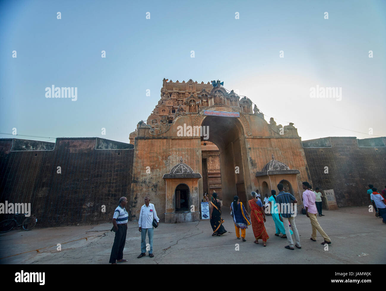 Tempio Brihadeeswara a Thanjavur, Tamil Nadu, India. Uno dei siti del patrimonio mondiale UNESCO. Foto Stock