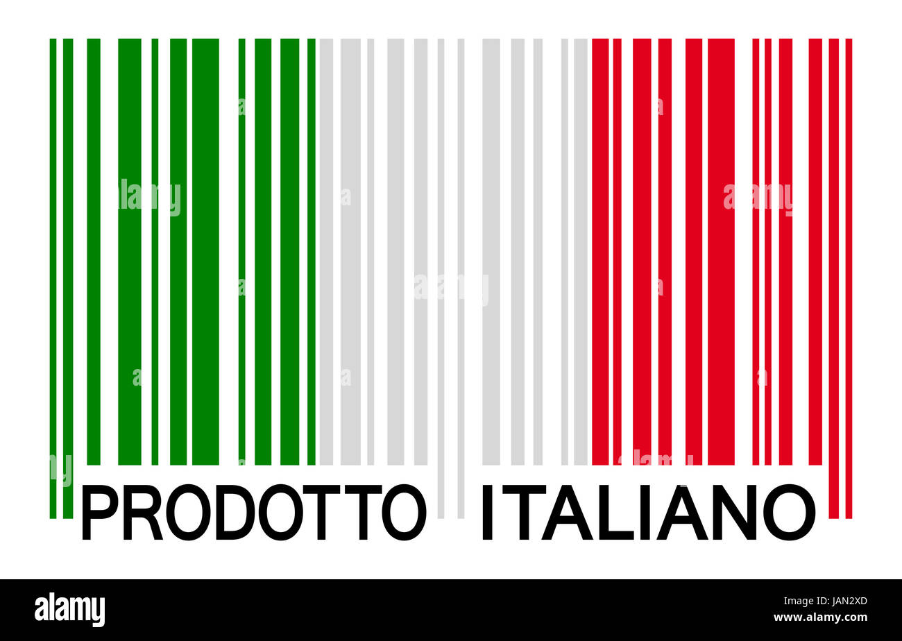 Codice a barre - prodotto italiano Foto Stock