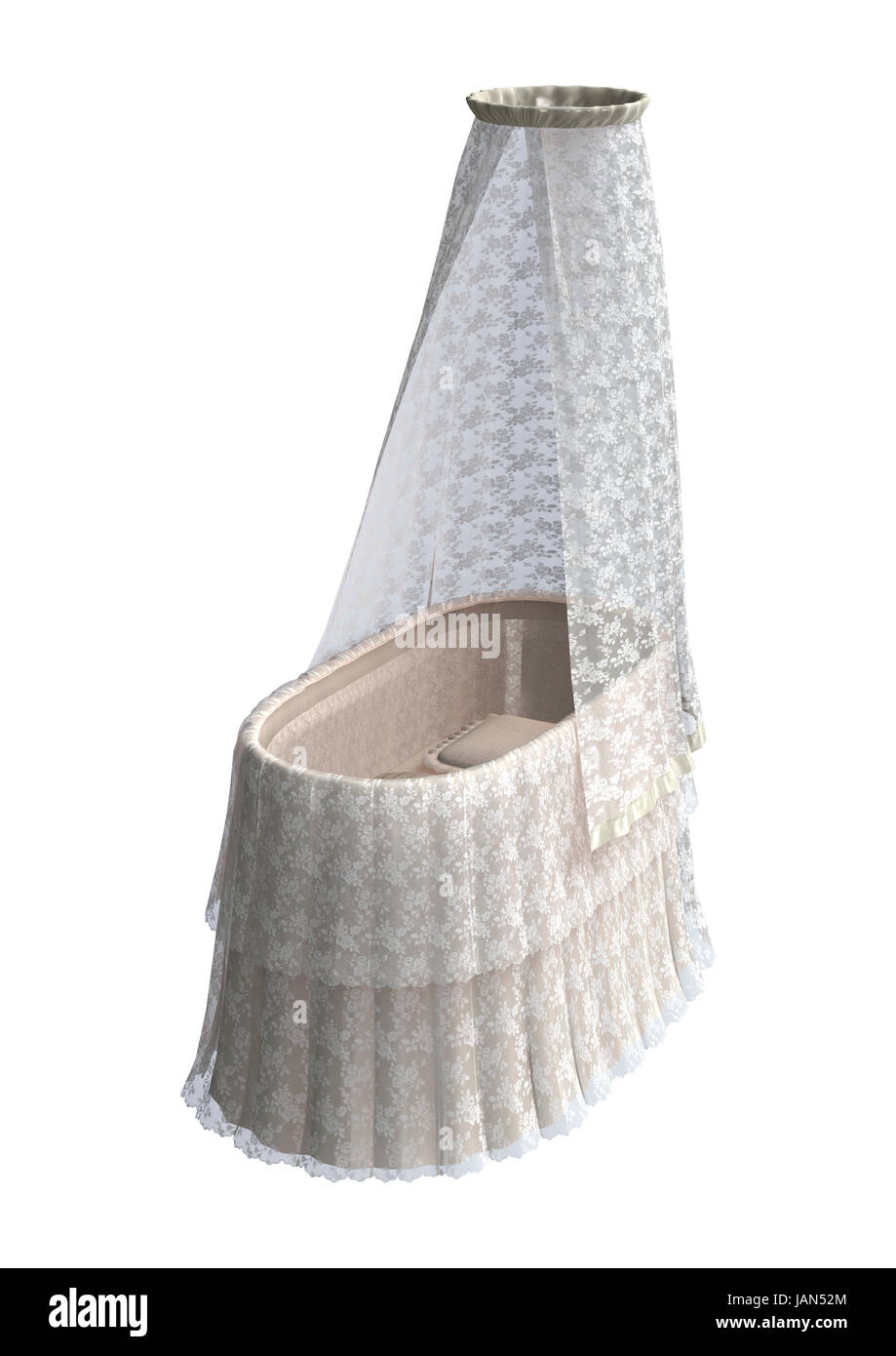 3D render digitale di una favola bassinette isolati su sfondo bianco Foto Stock