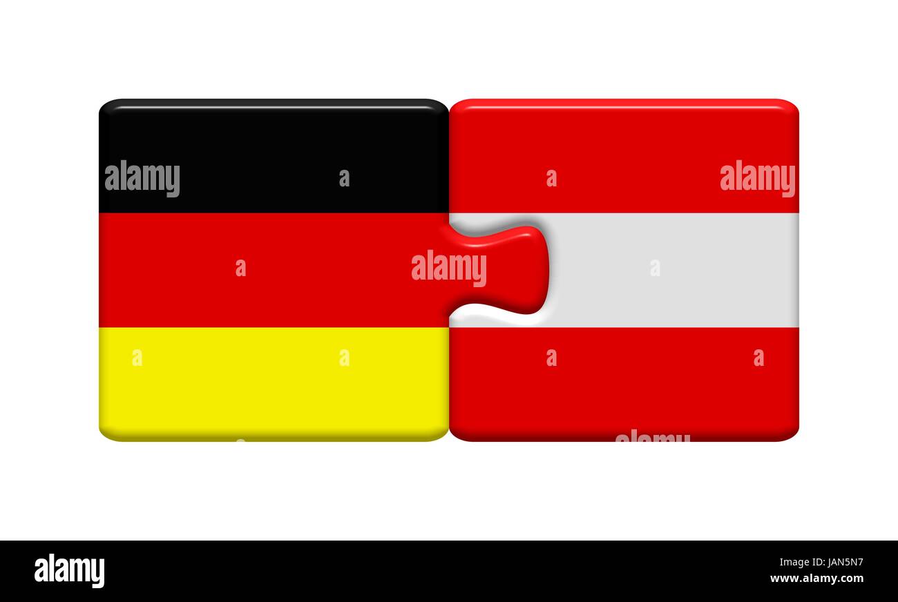 Pulsante puzzle: Germania e Austria Foto Stock