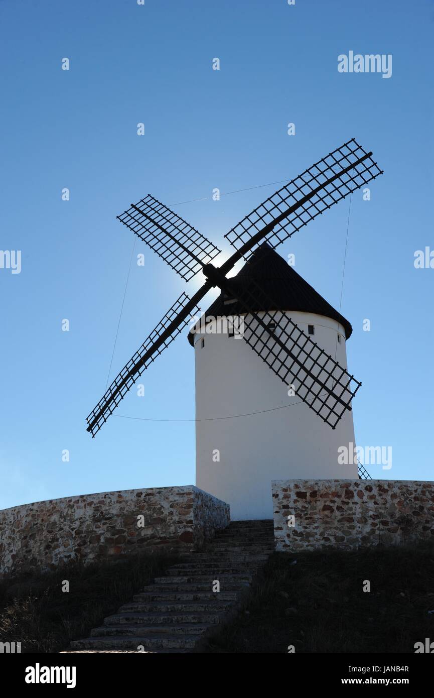 Spagna,mulini a vento,provincia di Toledo,CASTILLA-LA MANCHA Foto Stock