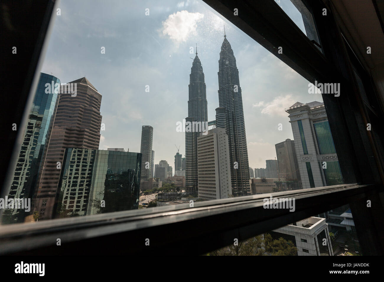 Petronas Towers di Kuala Lumpur in Malesia. Foto Stock