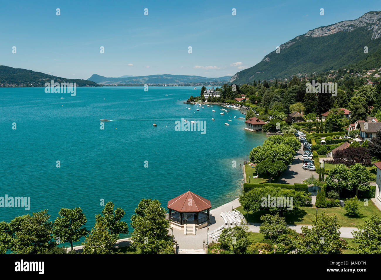 Il lago di Annecy, Francia Foto Stock