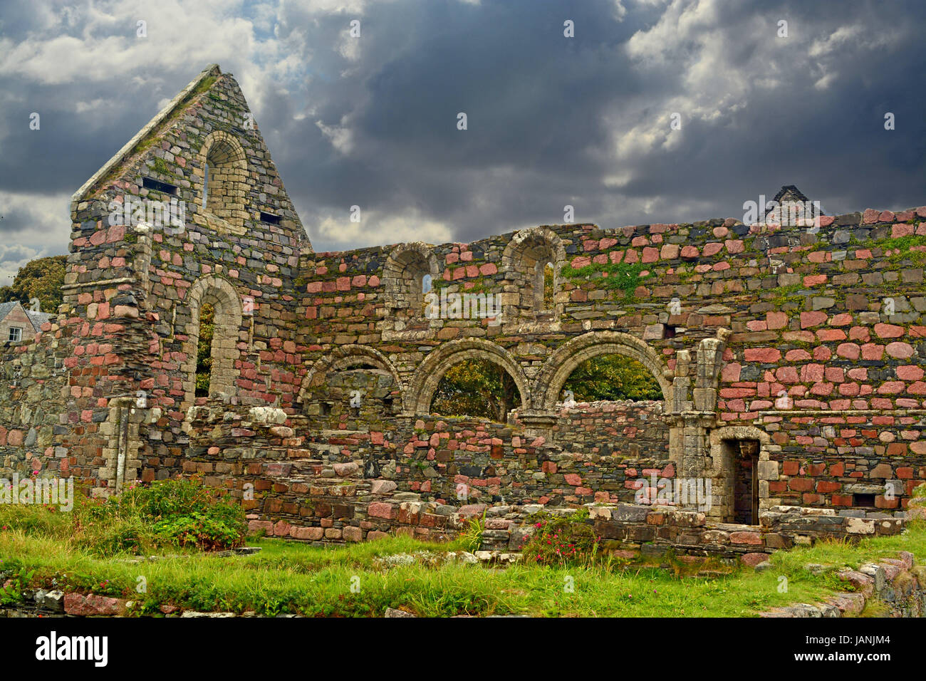 Il vecchio convento a Iona in Scozia Foto Stock