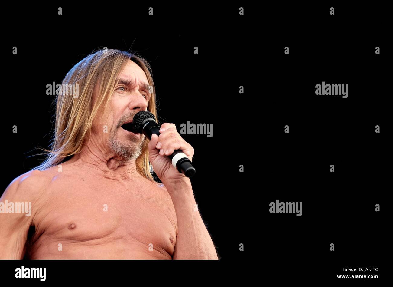 Iggy Pop di eseguire At The Isle Of Wight Festival 2016 Foto Stock