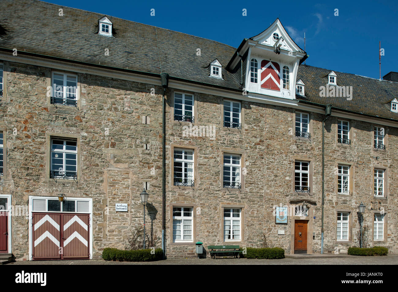 Deutschland, Oberbergischer Kreis, Hückeswagen, Schloss, seit 2005 ist in ihm ein Teil der Verwaltung und das Heimatmuseum untergebracht. Foto Stock
