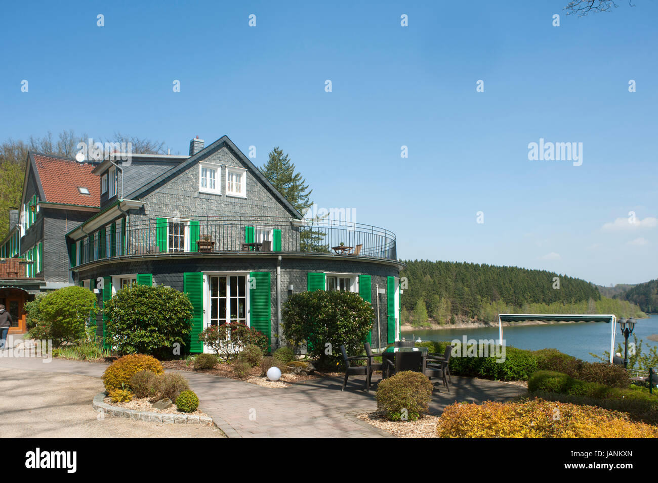 Deutschland, Oberbergischer Kreis, Hückeswagen, Haus Hammerstein an der Wuppertalsperre Foto Stock