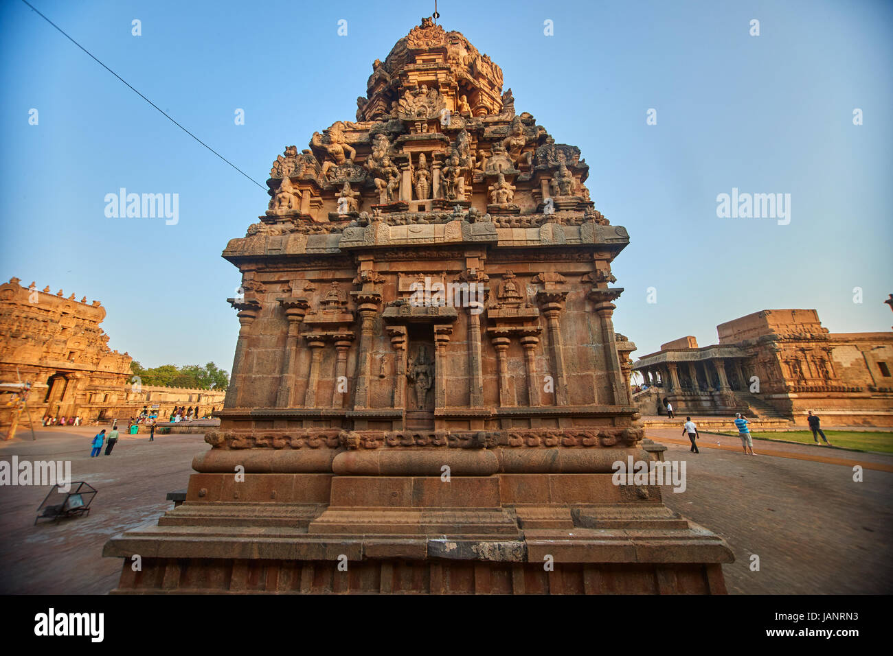 Tempio Brihadeeswara a Thanjavur, Tamil Nadu, India. Uno dei siti del patrimonio mondiale UNESCO. Foto Stock