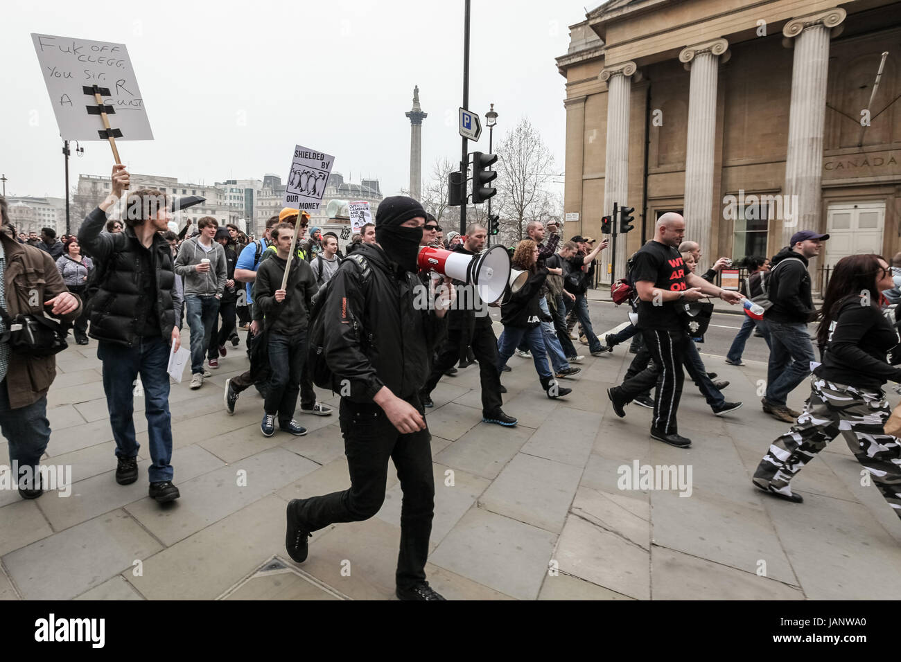 Protesta Anti-Cuts vede oltre 250.000 manifestanti marzo a Londra per opporsi alla coalizione di governo di tagli della spesa pubblica. Foto Stock
