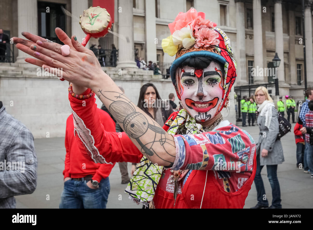 Protesta Anti-Cuts vede oltre 250.000 manifestanti marzo a Londra per opporsi alla coalizione di governo di tagli della spesa pubblica. Foto Stock