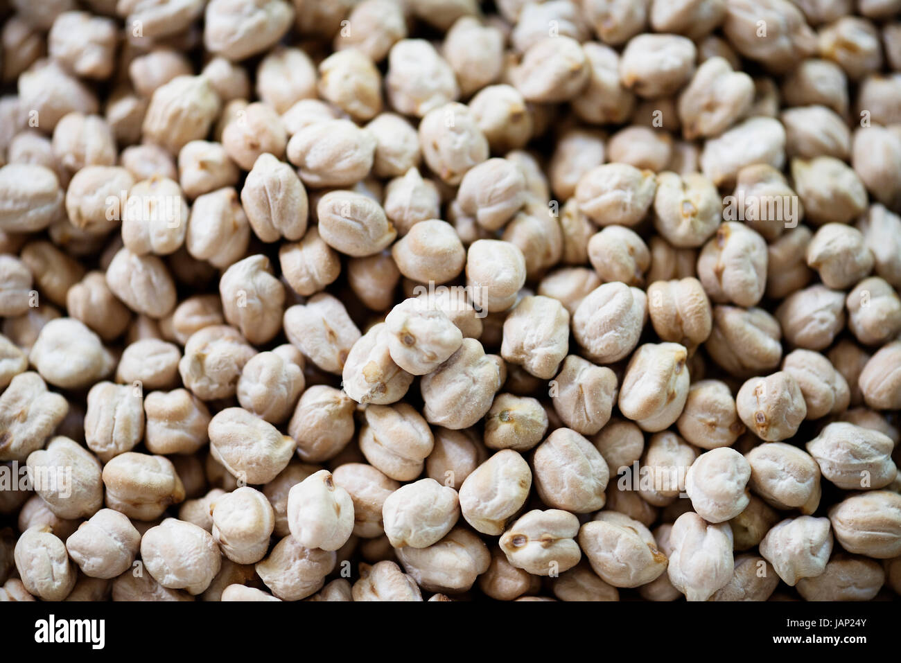Vista dettagliata del prodotto di ceci freschi Foto Stock