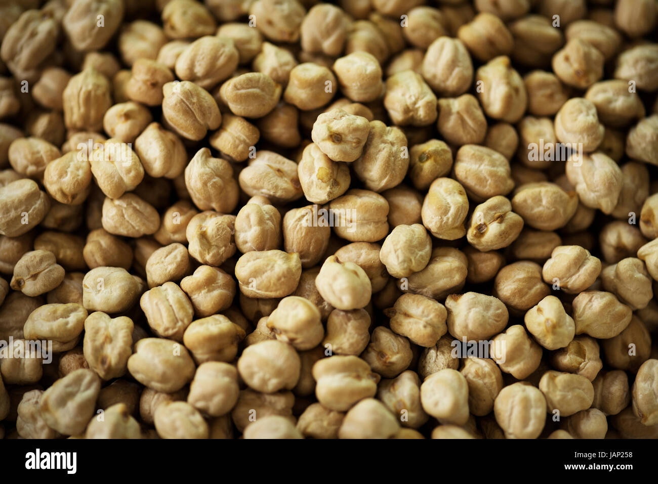 Vista dettagliata del prodotto di ceci freschi Foto Stock
