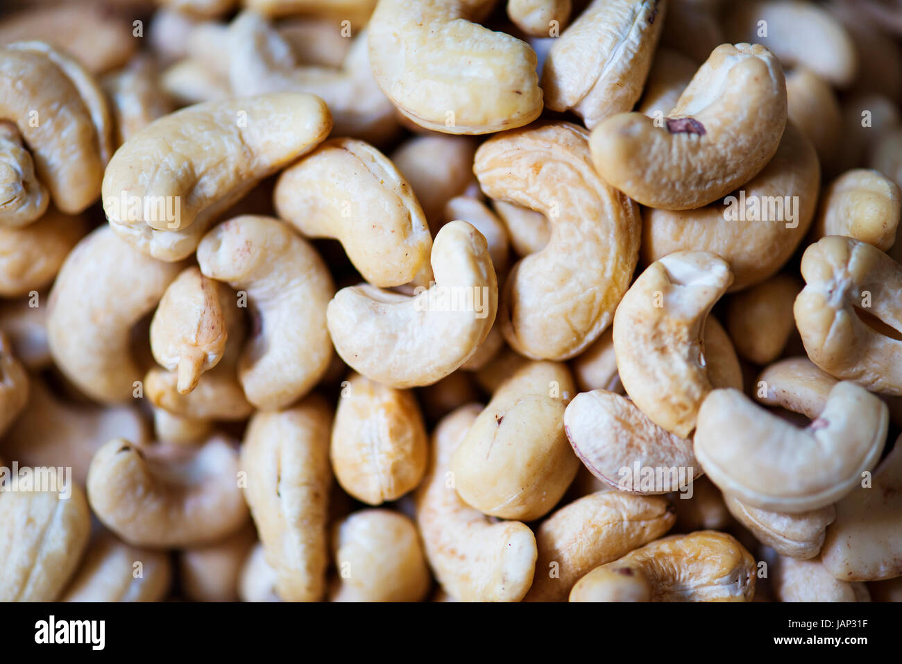 Vista dettagliata del prodotto di castagne fresche Foto Stock