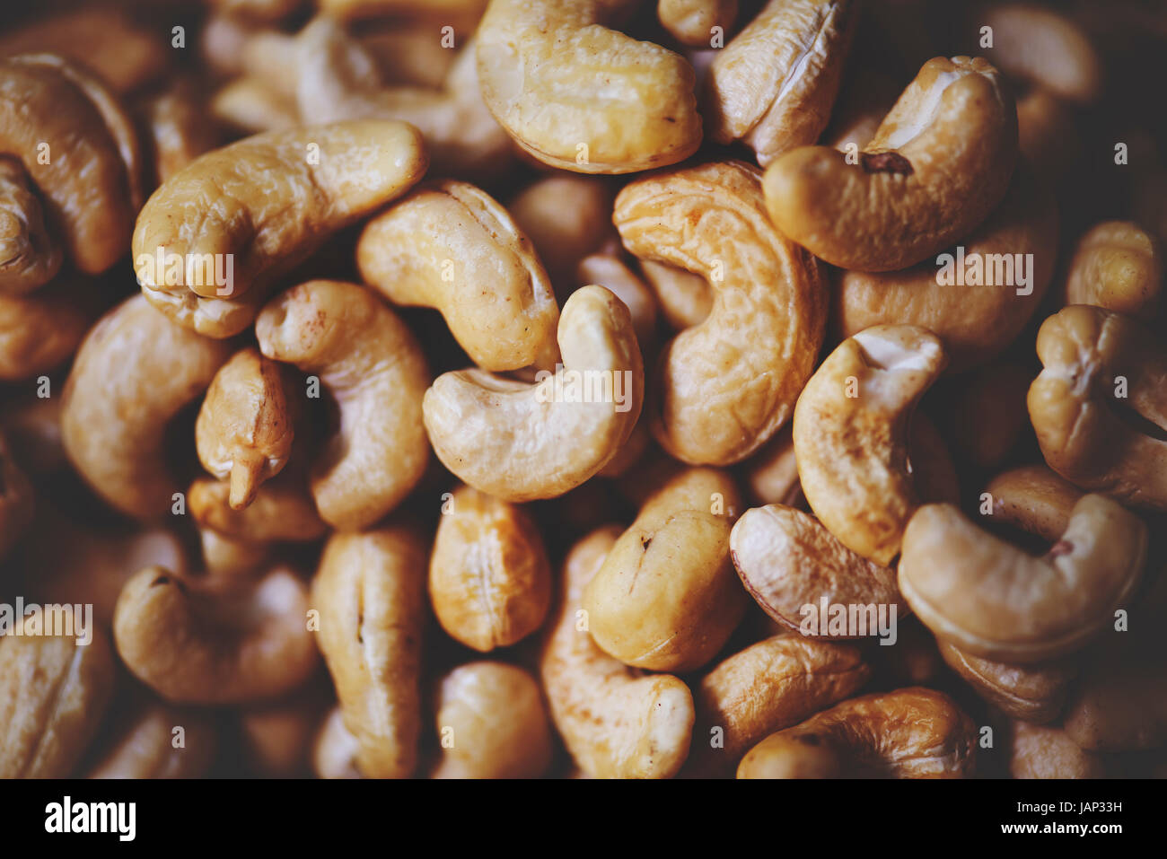 Vista dettagliata del prodotto di castagne fresche Foto Stock