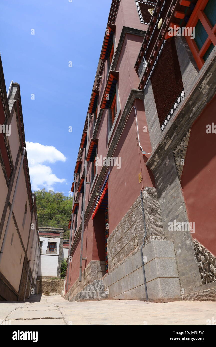 Xining, Xining, Cina. Il 7 giugno, 2017. Xining, CINA-7 Giugno 2017: (solo uso editoriale. Cina OUT) .tar Monastero che è uno dei sei più importanti monasteri del Gelukpa (cappello giallo) Scuola di Buddismo tibetano, è un ampio complesso con dozzine di sale e torri sul versante di una montagna in entrambi i tibetani e Han stili architettonici. Situato nella contea di Huangzhong, 25 chilometri da Xining, a nord-ovest della Cina di Provincia di Qinghai, il monastero fu costruito nel 1560 in onore del fondatore della scuola Gelukpa, Tzong Khapa. È conosciuto per le sue numerose sculture di burro, pitture murali e barbolas che completamente Foto Stock