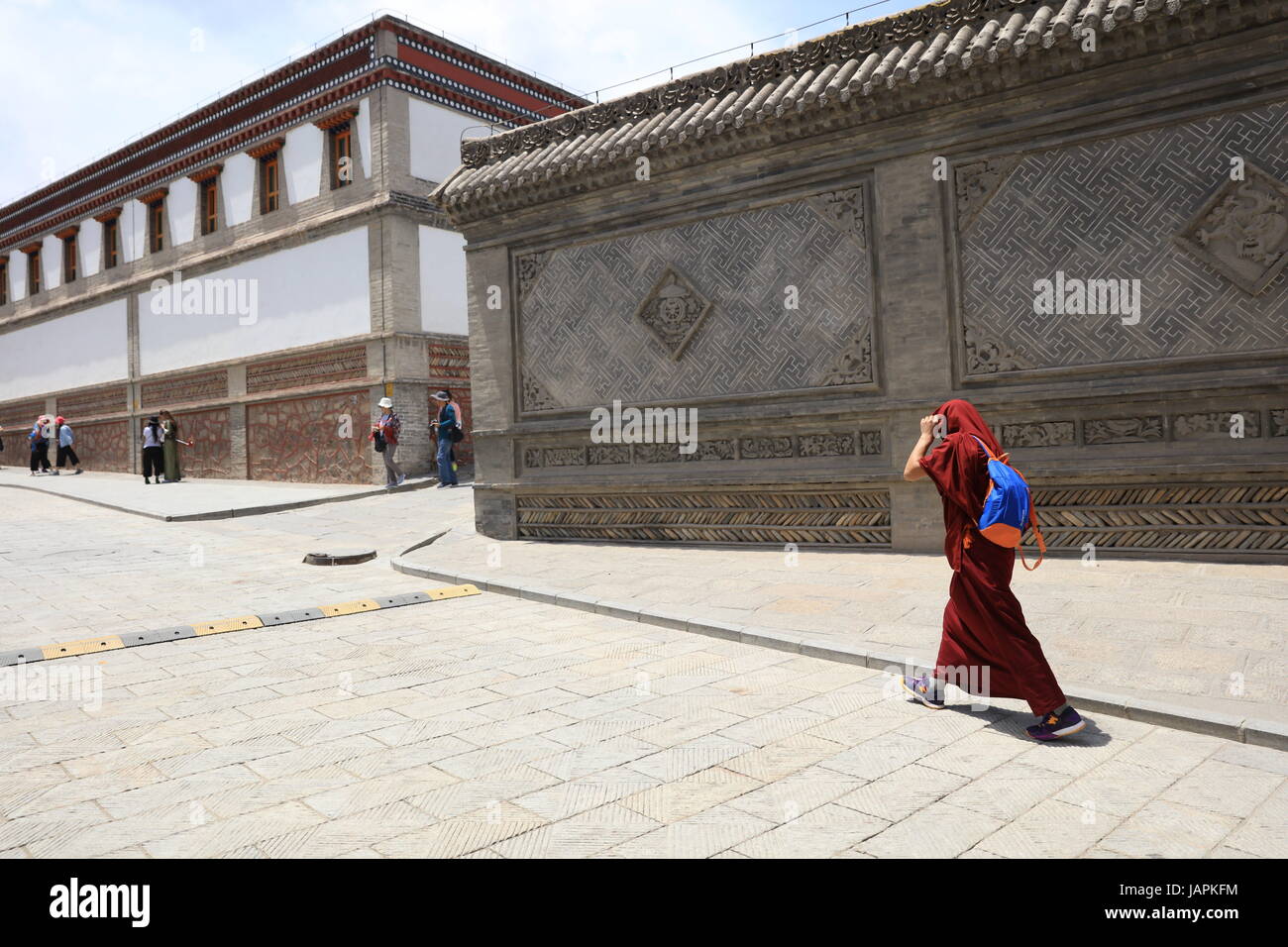 Xining, Xining, Cina. Il 7 giugno, 2017. Xining, CINA-7 Giugno 2017: (solo uso editoriale. Cina OUT) .tar Monastero che è uno dei sei più importanti monasteri del Gelukpa (cappello giallo) Scuola di Buddismo tibetano, è un ampio complesso con dozzine di sale e torri sul versante di una montagna in entrambi i tibetani e Han stili architettonici. Situato nella contea di Huangzhong, 25 chilometri da Xining, a nord-ovest della Cina di Provincia di Qinghai, il monastero fu costruito nel 1560 in onore del fondatore della scuola Gelukpa, Tzong Khapa. È conosciuto per le sue numerose sculture di burro, pitture murali e barbolas che completamente Foto Stock