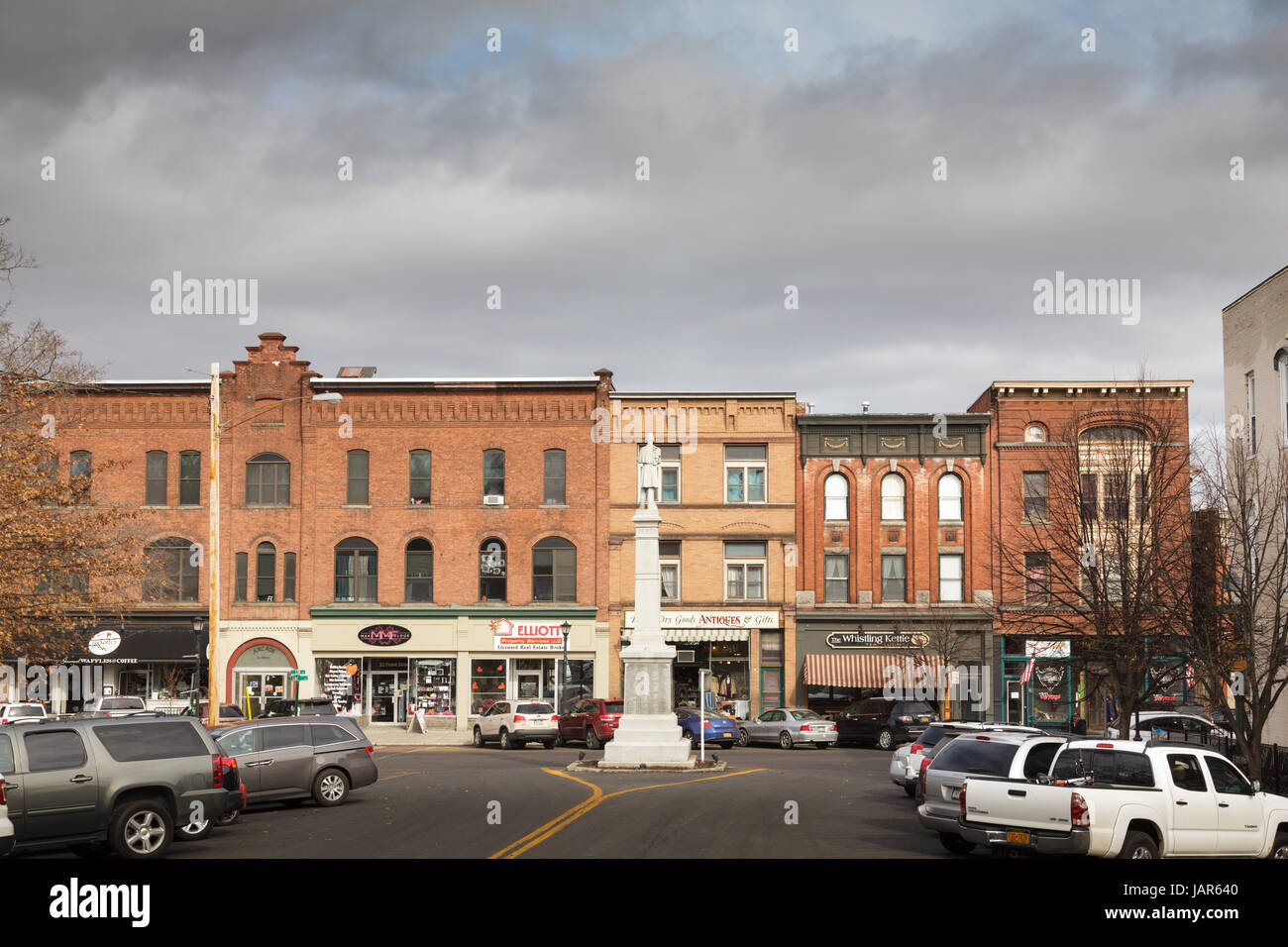 Quartiere degli affari di Ballston Spa, un villaggio nella contea di Saratoga, New York Foto Stock