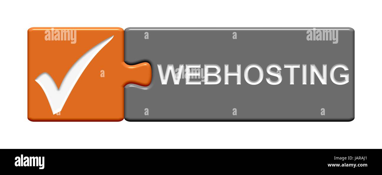 Pulsante puzzle: webhosting Foto Stock