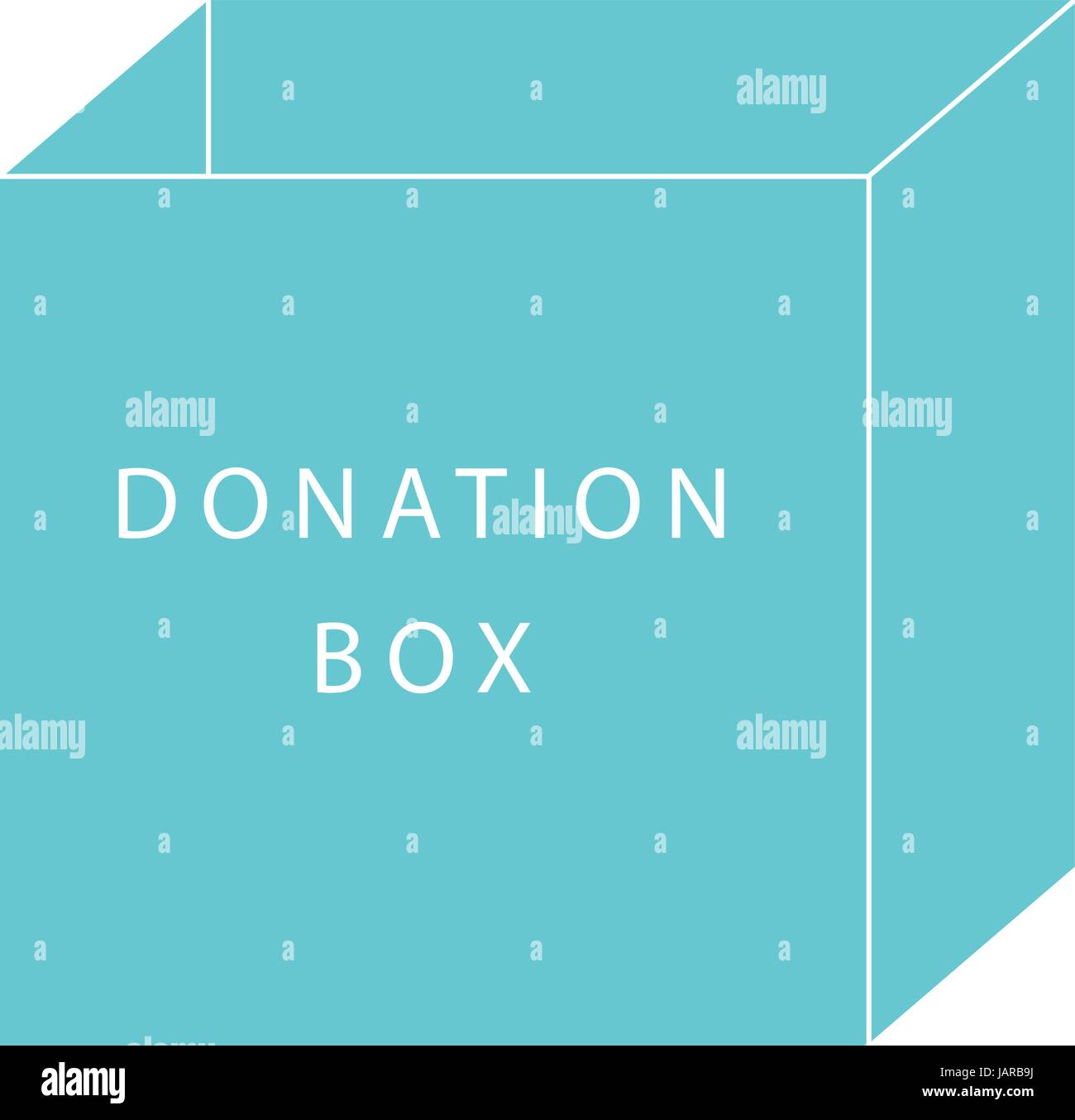 Donare il concetto di una donazione box in semplice piatto stile vettoriale Illustrazione Vettoriale