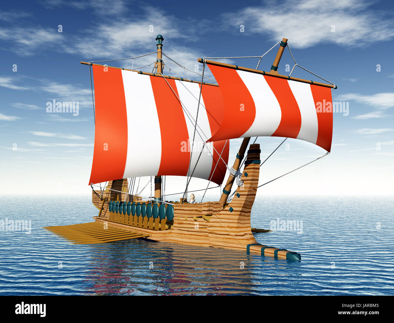 Greca antica nave da guerra a remi Foto Stock