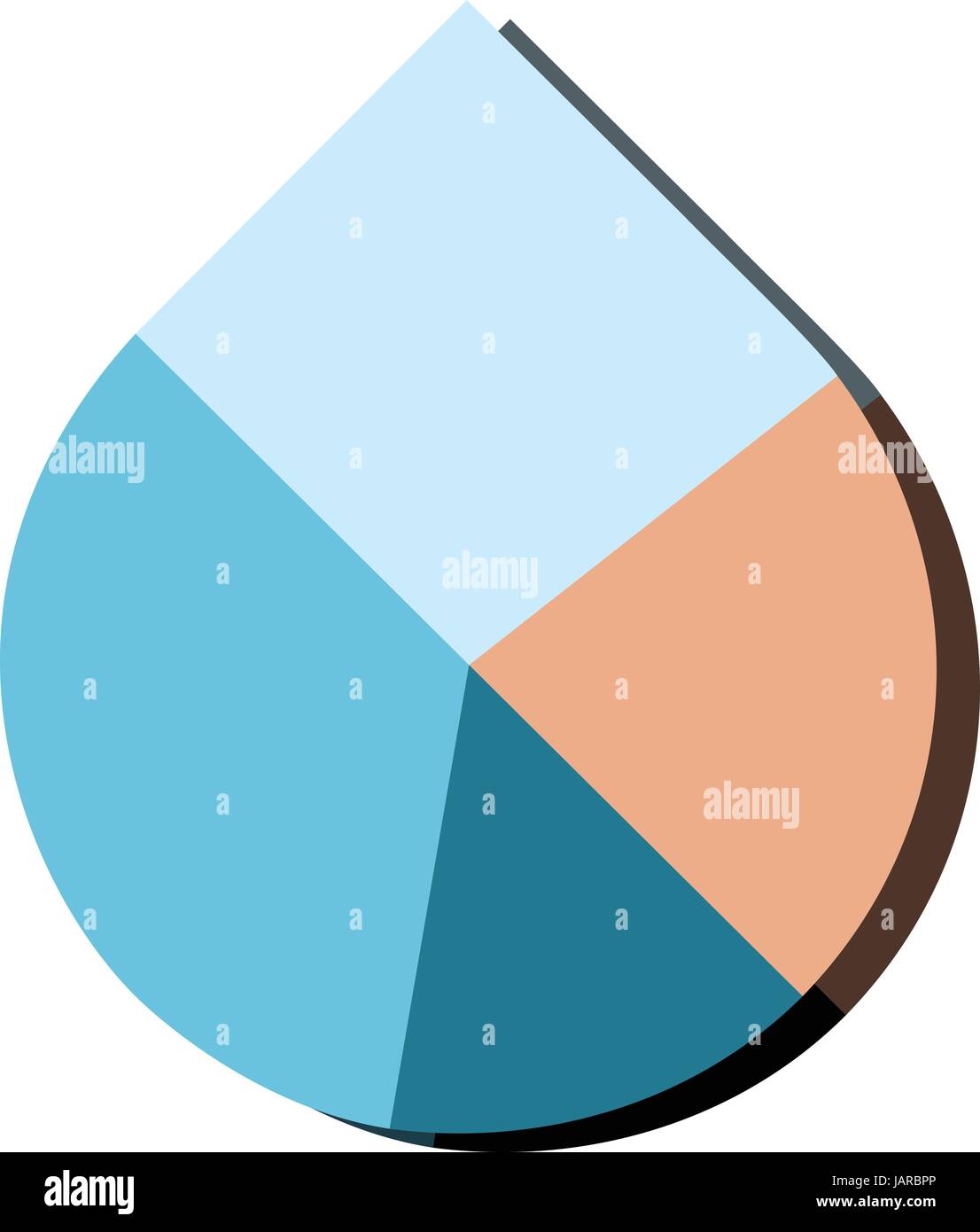 Appartamento moderno vettore design acqua goccia grafico a torta in vari colori Illustrazione Vettoriale