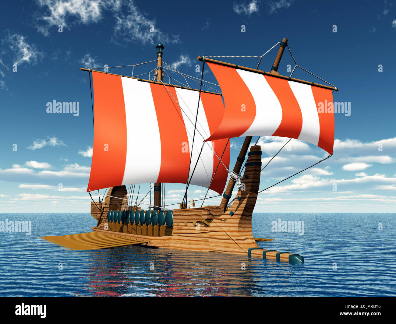 Greca antica nave da guerra a remi Foto Stock