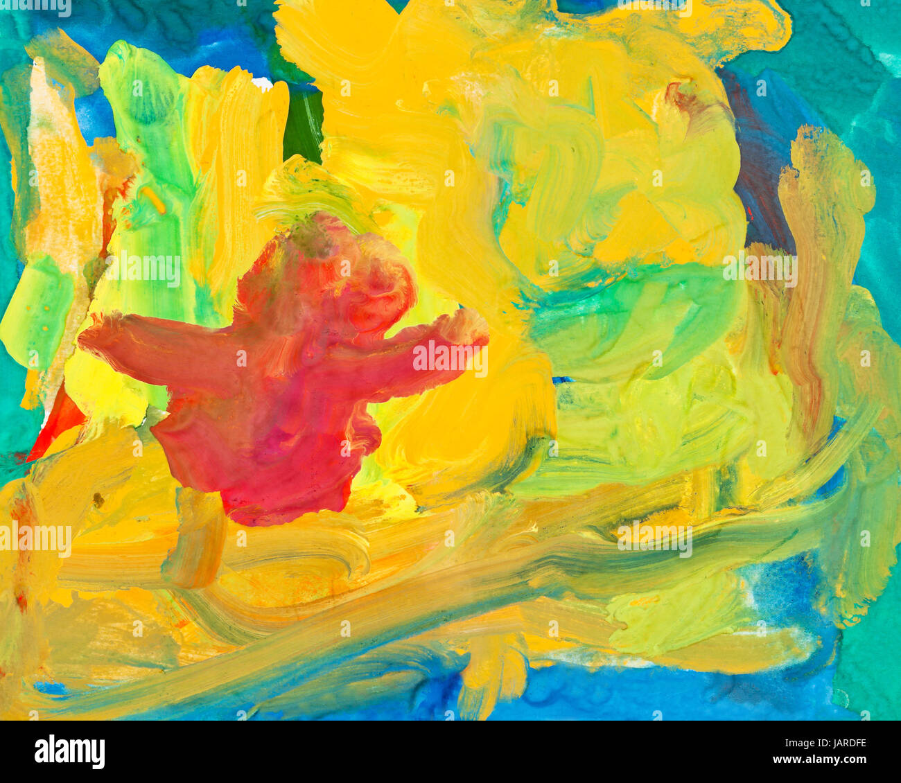 Disegno per bambini - abstract gouache pittura sfondo Foto stock - Alamy