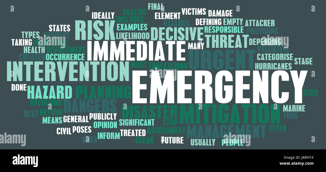 Pianificazione di emergenza e dei disastri come concetto Foto Stock