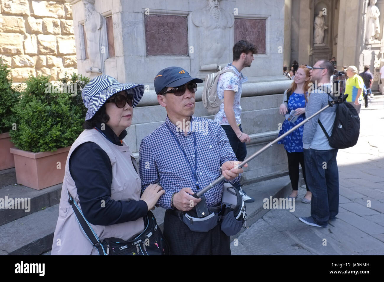 Due turisti giapponesi a Firenze Foto Stock