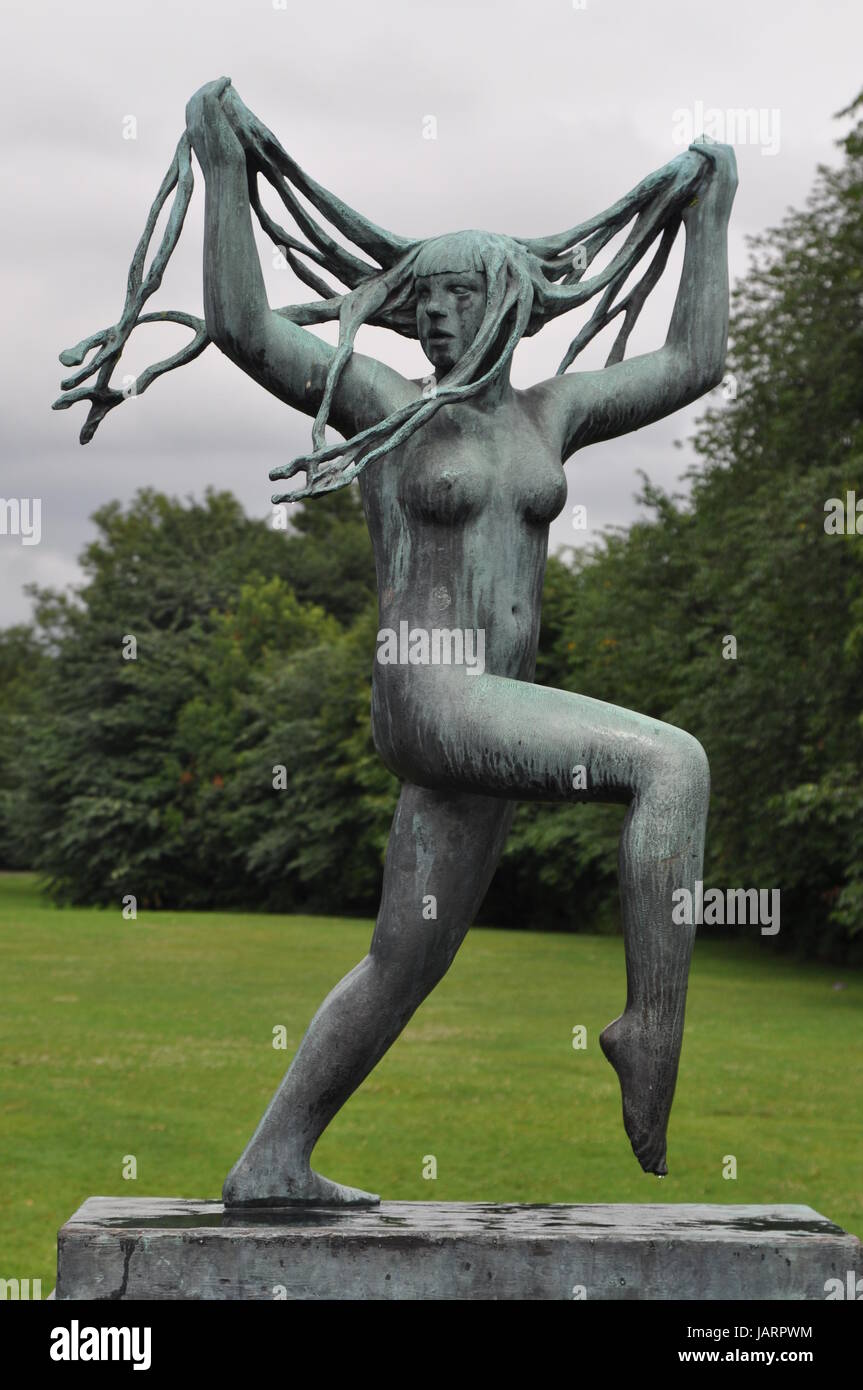 Statua Parco Frogner di Oslo, Norvegia Foto Stock