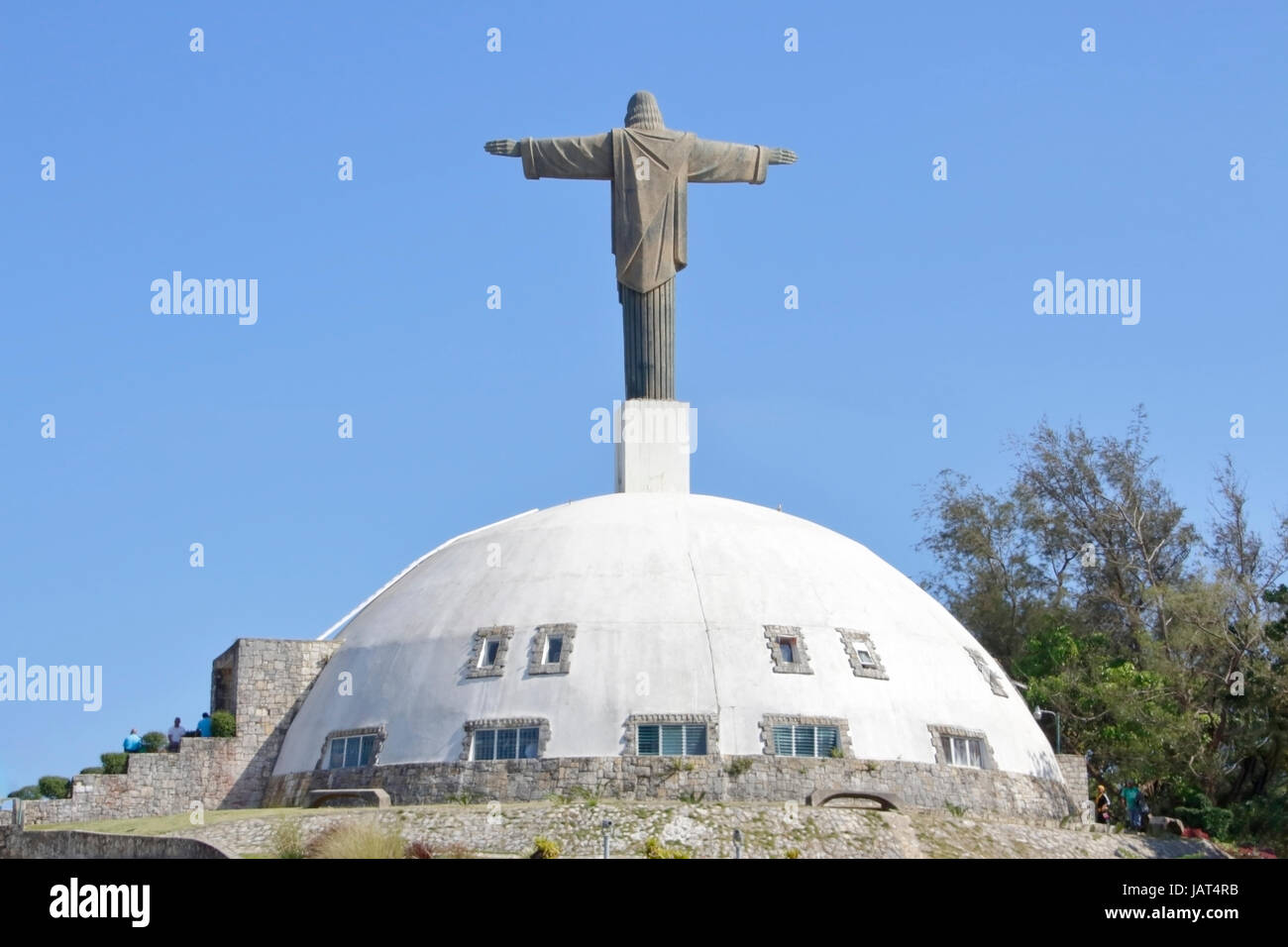 Cristo Redentore statua, Pico Isabel de Torres, Puerto Plata, Repubblica Dominicana Foto Stock