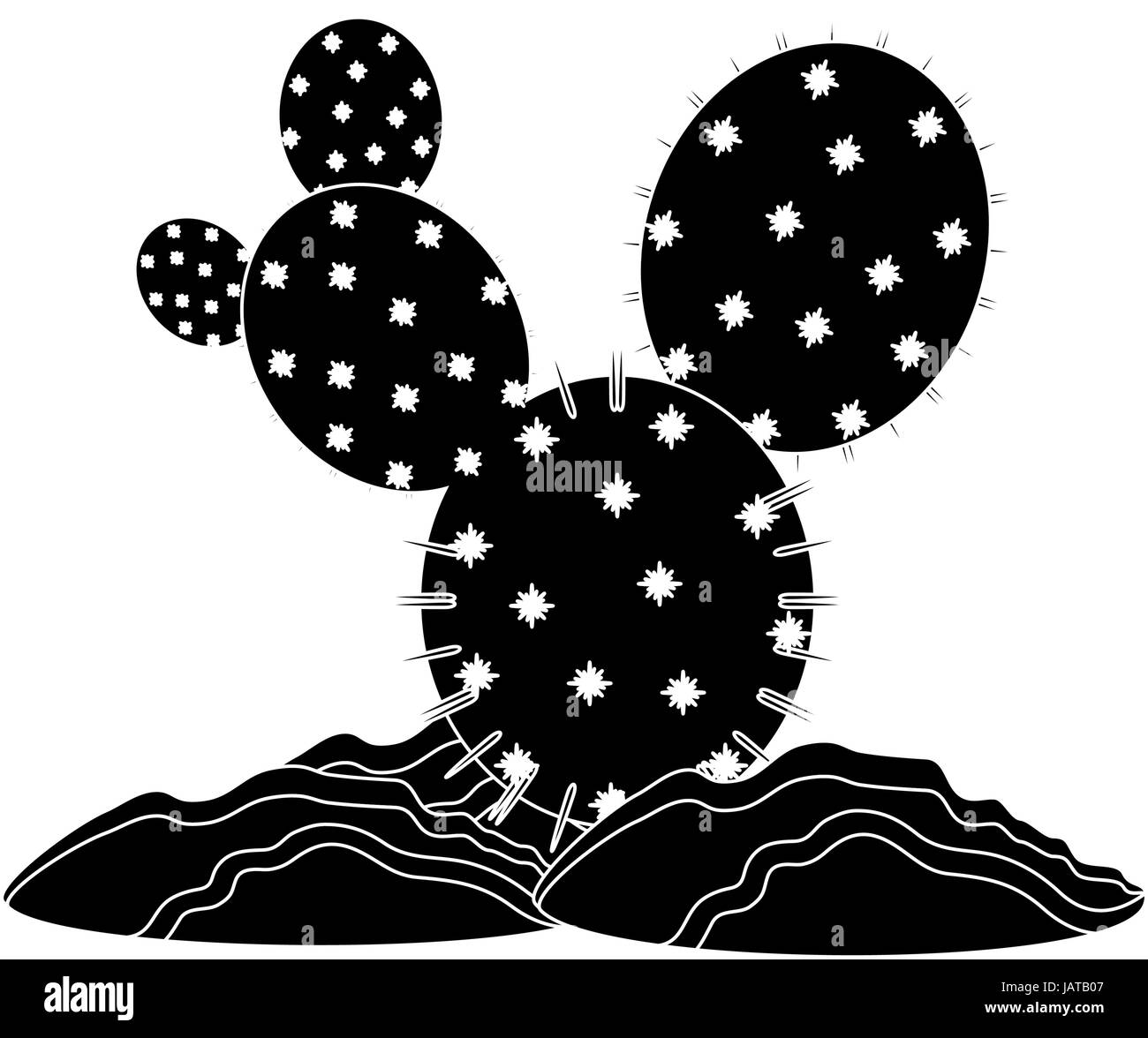 Deserto di cactus impianto Illustrazione Vettoriale