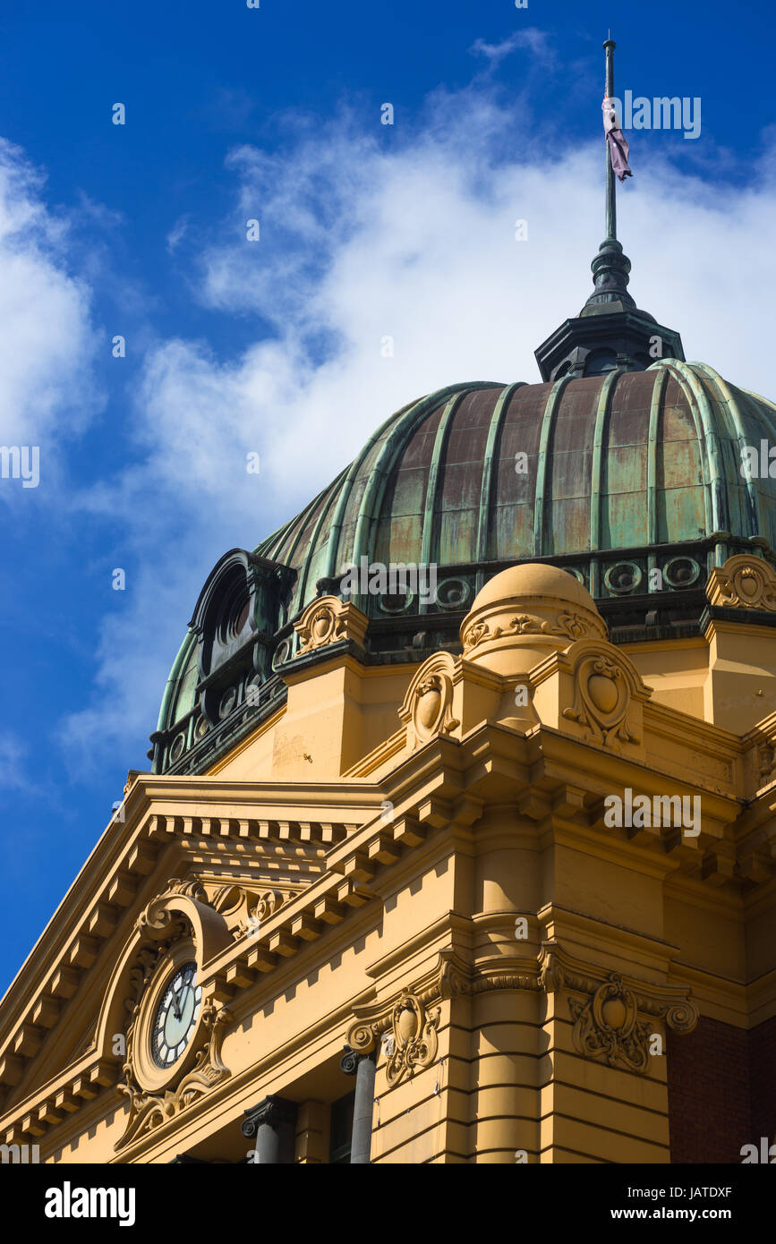 La stazione di Flinders Street dome. Melbourne, Victoria. Australia. Foto Stock