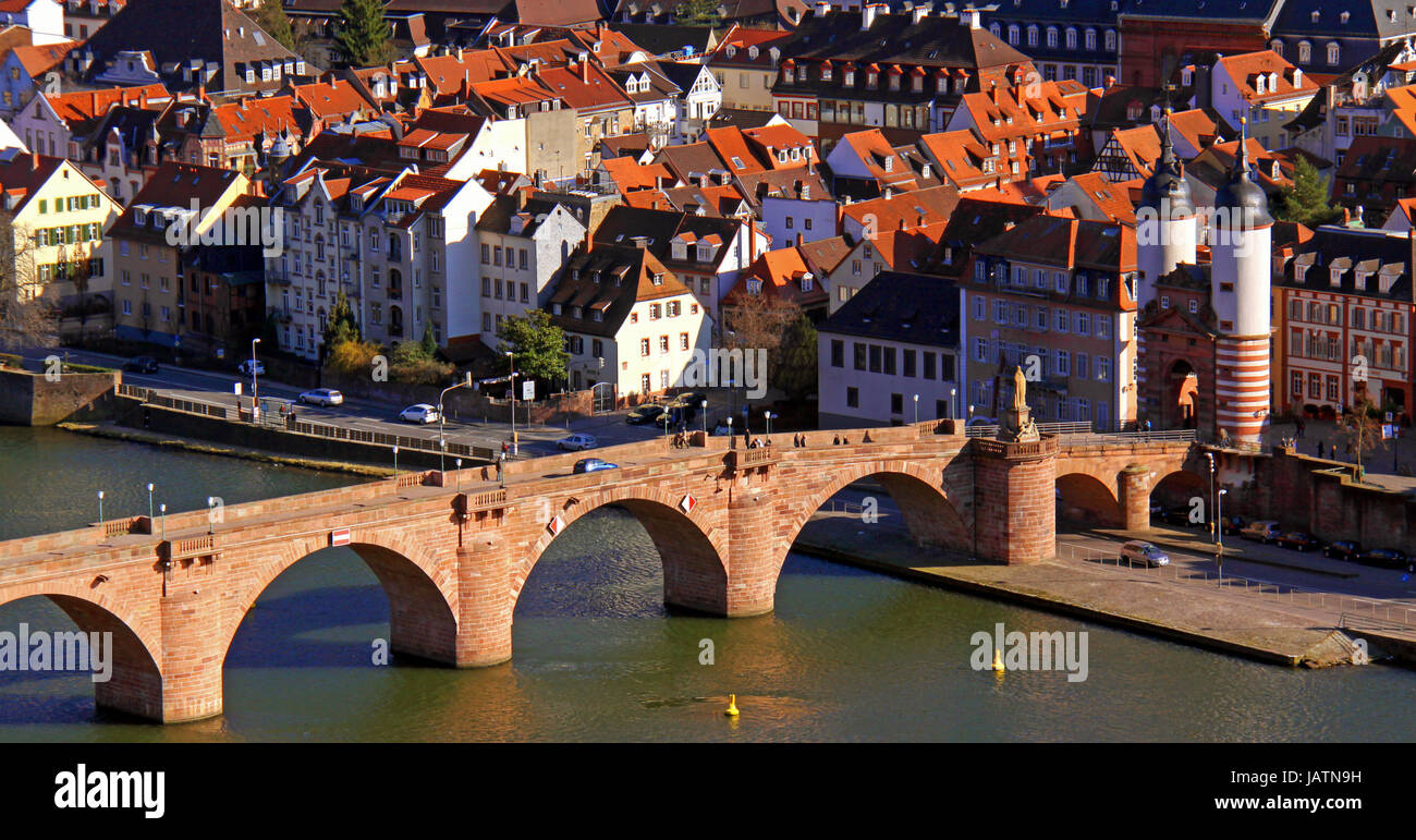 Ponte Vecchio a Heidelberg Foto Stock