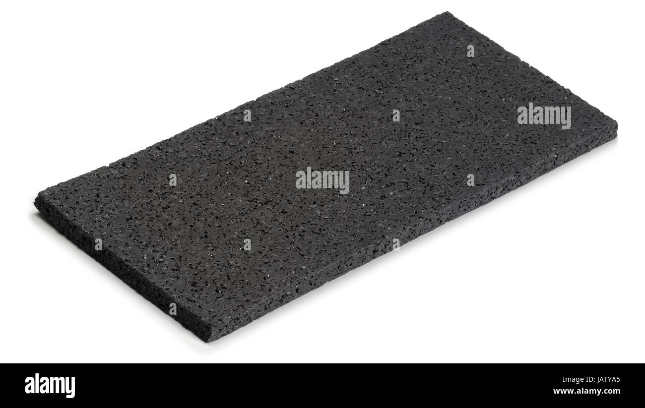Un nero il tappetino in gomma in luce posteriore Foto Stock
